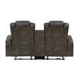 Mia 72 Inch Power Double Recliner Loveseat- Gray Faux Leather- LED- USB