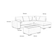 Eri 100 Inch Sectional Sofa- Right Chaise- Ottoman- Pillows- Dark Gray