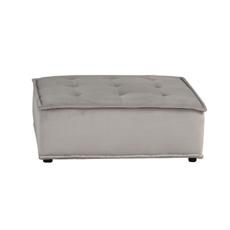 Alaya U Shaped Modular Sectional Sofa- Gray Tufted Velvet- 160 Inch
