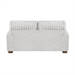 Witz Loveseat- 70 Inch- 4 Pillows- Ribbed Texture Light Gray Corduroy