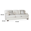 Osy Sofa with 4 Accent Pillows- 91 Inch- Soft Ivory Chenille