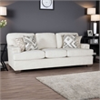 Osy Sofa with 4 Accent Pillows- 91 Inch- Soft Ivory Chenille