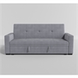Convertible Sofa- Gray Tufted Velvet Back- USB Charging Ports- 84 Inch