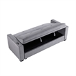Convertible Sofa- Gray Tufted Velvet Back- USB Charging Ports- 84 Inch