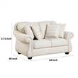 Boro Loveseat with 4 Accent Pillows- 64 Inch- Beige Fabric