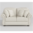 Boro Loveseat with 4 Accent Pillows- 64 Inch- Beige Fabric