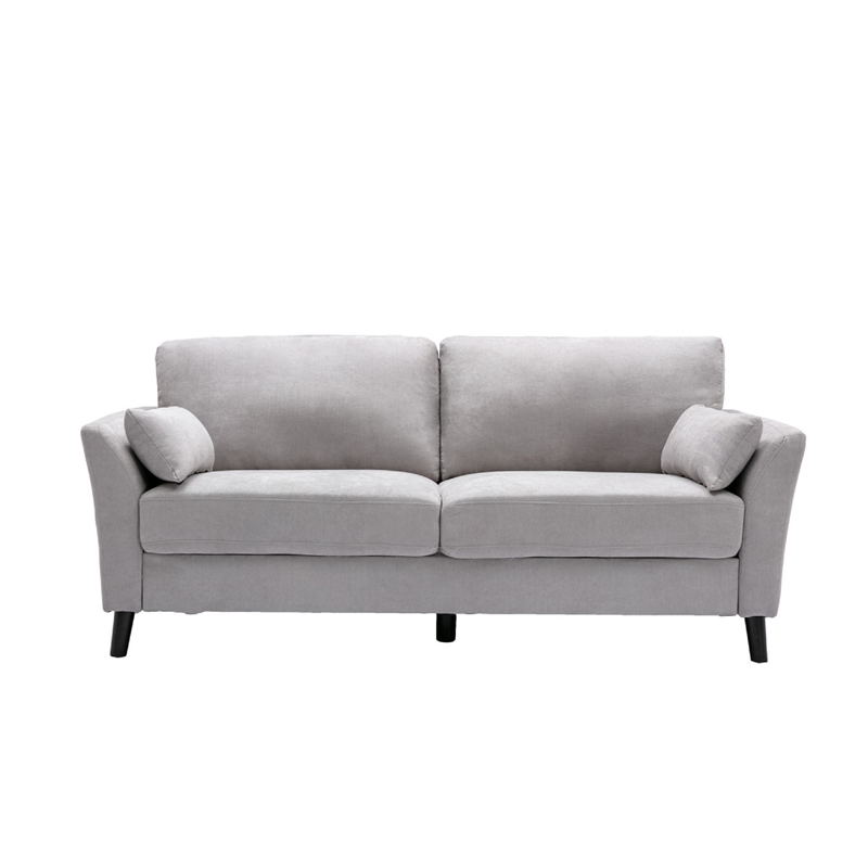 Otto 3pc Set Sofa- Loveseat- Chair with 6 Pillows- Light Gray Woven