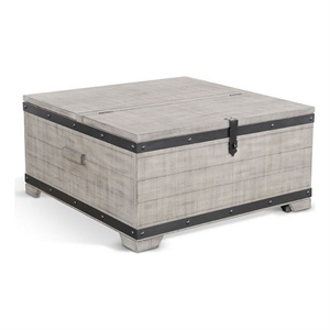 Nelly Square Coffee Table w Casters- Lift Top- Gray Mahogany Wood