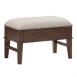 Merry Coffee Table with 2 Nesting Ottomans- Brown Wood- Beige