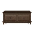 Minal Lift Top Coffee Table on Wheels- 2 Drawers- Brown 48 Inch