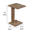 Dazy Sofa Side C Table- 15x12.5 Rustic Light Brown Mahogany Wood