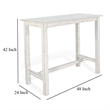 Rena Bar Height Table- 48 Inch Rectangular White Sand Mahogany Wood
