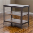 Ayka Chairside Table w 2 Shelf- Nailhead- 28 Inch Rectangular Brown