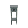 Rena Chairside Table- Drawer and Shelf- 14 Inch Green Mahogany Wood