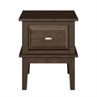 Minal End Table with 1 Drawer- Brown Cherry Birch Wood 24 Inch