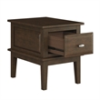 Minal End Table with 1 Drawer- Brown Cherry Birch Wood 24 Inch