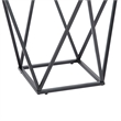 Lucas Side End Table- Clear Glass Top- Geometric Frame- Black Metal