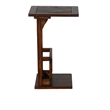 Odel Side Table with Magazine Rack- 13 Inch Top- Brown Mahogany Wood