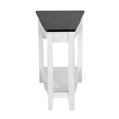 Orso Chairside Table- Shelf- 24 Inch Angled Brown Top- White Mahogany