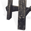 Rena Side End Table- X Legs- 24in Round- Distressed Rustic Black Wood