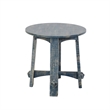Rena Side End Table- 24 Inch Round Top- Rustic Distressed Blue Wood