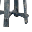 Rena Side End Table- 24 Inch Round Top- Rustic Distressed Blue Wood