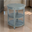 Rena Side End Table- 2 Shelves- 24 Inch Seagrass Green Mahogany Wood