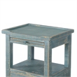 Rena Side End Table- 2 Drawers- Pull-Out Tray- 17 Inch Green Mahogany