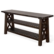 Anva Sofa Table- Dark Brown Mahogany- 2 Shelves- Rectangular 60 Inch