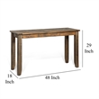 Flint Sofa Table- Dark Brown Mahogany Wood Frame- Rectangular 48 Inch