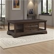 Tabby Lift-Top Coffee Table- Side Shelves and Caster Wheels- Brown
