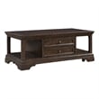 Tabby Lift-Top Coffee Table- Side Shelves and Caster Wheels- Brown
