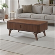Manny Coffee Table- 2 Tambour Doors- A-Frame Walnut Brown 48 Inch