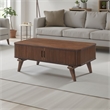 Manny Coffee Table- 2 Tambour Doors- A-Frame Walnut Brown 48 Inch