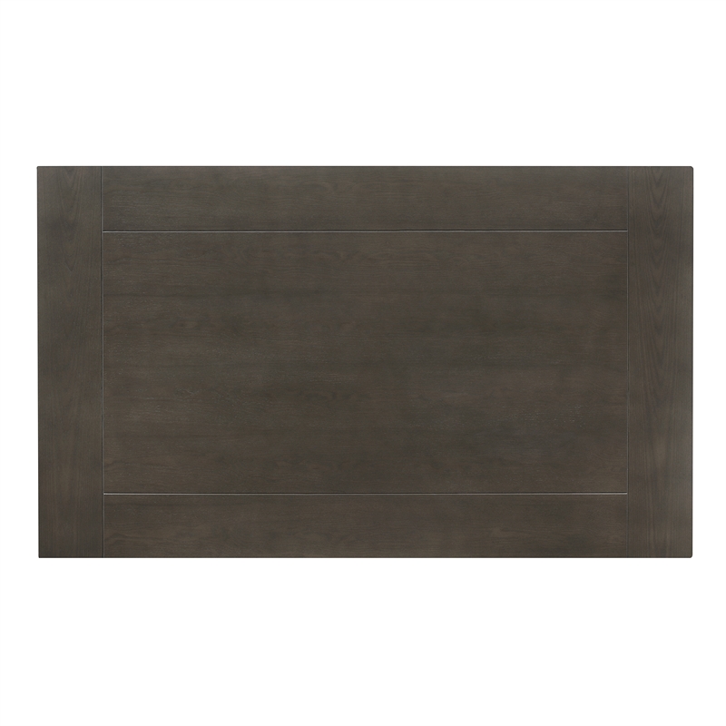 Brian 37 Inch Counter Height Table- Brown Top- 4 Drawers- Gray Solid Wood