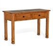 Marv Sofa Table w 2 Drawers- 48 Inch Rectangular Slate Inlay- Brown