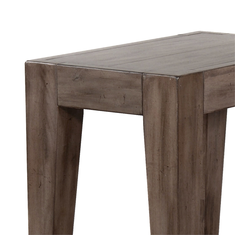 Yael Accent Side Table- Tapered Legs- 25 Inch Rectangular- Brown