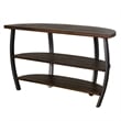 Flint Sofa Table w 2 Shelves- 52 Inch Semi Circle Top- Brown- Barrel