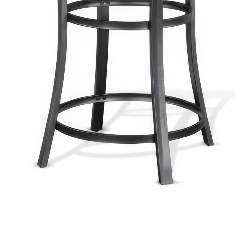 Flint Counter Height Table Round 36 Inch- Dark Brown Mahogany w Metal
