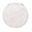 Rena Rustic Side End Table- X Legs- 24in Round- Distressed White Wood