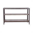 Ayka Sofa Table w Shelf- Nailhead Accent- 48 Inch Rectangular Brown