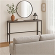 Ayka Sofa Bar Table w Nailhead Accent- 60 Inch Rectangular Brown Wood