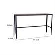 Ayka Sofa Bar Table w Nailhead Accent- 60 Inch Rectangular Brown Wood
