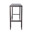 Ayka Sofa Bar Table w Nailhead Accent- 60 Inch Rectangular Brown Wood