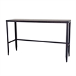 Ayka Sofa Bar Table w Nailhead Accent- 60 Inch Rectangular Brown Wood