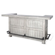 Zeka Freestanding Bar Table- Pull Out Tray- 80 Inch Top- Gray Wood