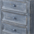 Rena Side End Table with 3 Drawers- 19 Inch Rustic Blue Mahogany Wood