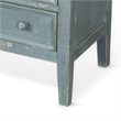 Rena Side End Table with 3 Drawers- 28 Inch Rustic Green Mahogany Wood