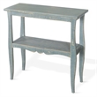 Rena Side End Table- Scallop Trim- 28 Inch Seagrass Green Mahogany