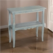 Rena Side End Table- Scallop Trim- 28 Inch Seagrass Green Mahogany